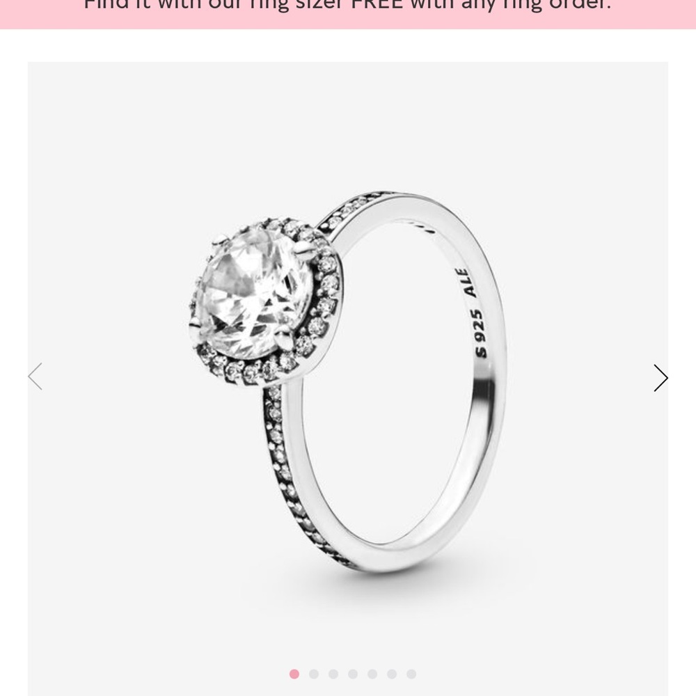 Pandora Round Sparkle Halo Ring